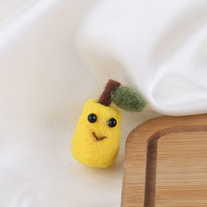 1pcs Diy Accessories Wool Felt Cute Cartoon Fun Fruit And Vegetable Watermelon Grape Strawberry Corn Handmade Material