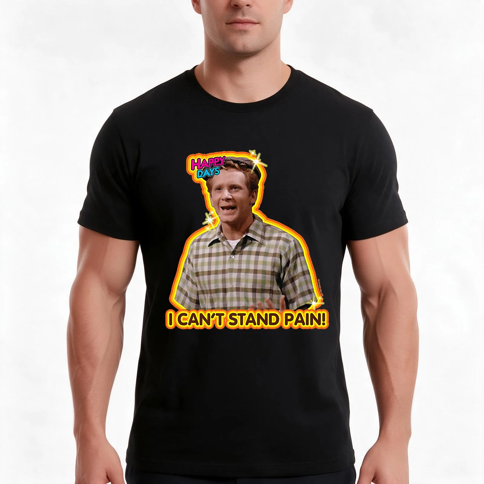 Happy Days Ralph I can't and Pain Premium T-Shirt, Summer Casual Cotton Tee, Oversized Streetwear Tops, Vintage Graphic Print