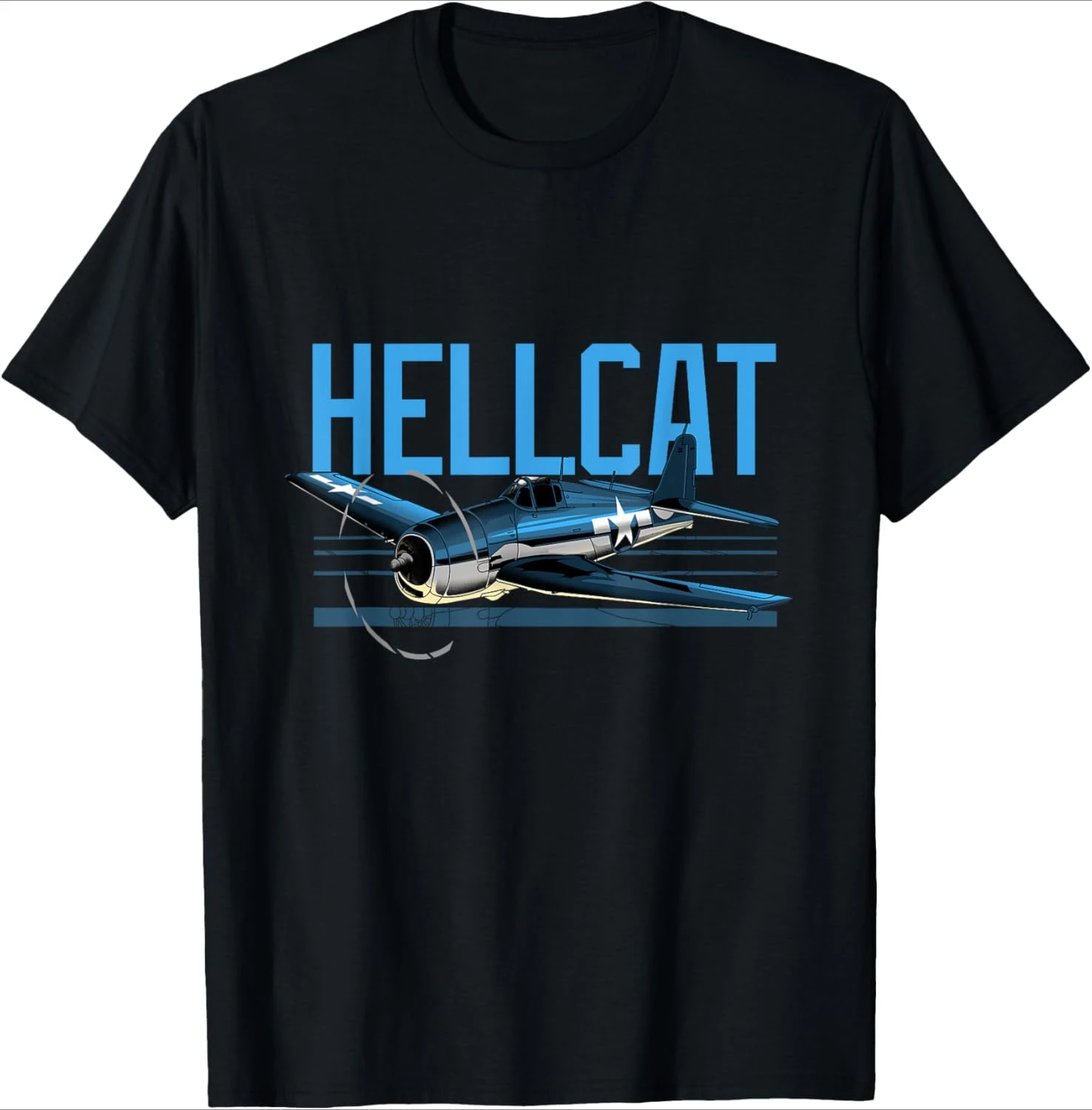 

USA Military Warbird Airplane Hellcat WWII Vintage Fighter 100% cotton O-neck short sleeve printed men's T-Shirt