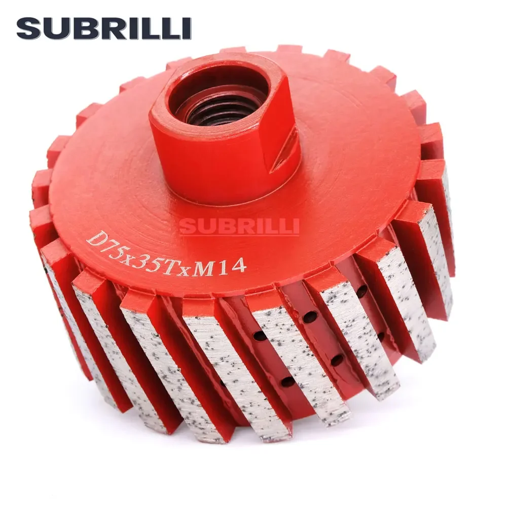 SUBRILLI 3 Inch Segment Diamond Zero Tolerance Drum Wheel On Angle Grinder For Granite Marble Concrete Metal Bond Grinding Wheel