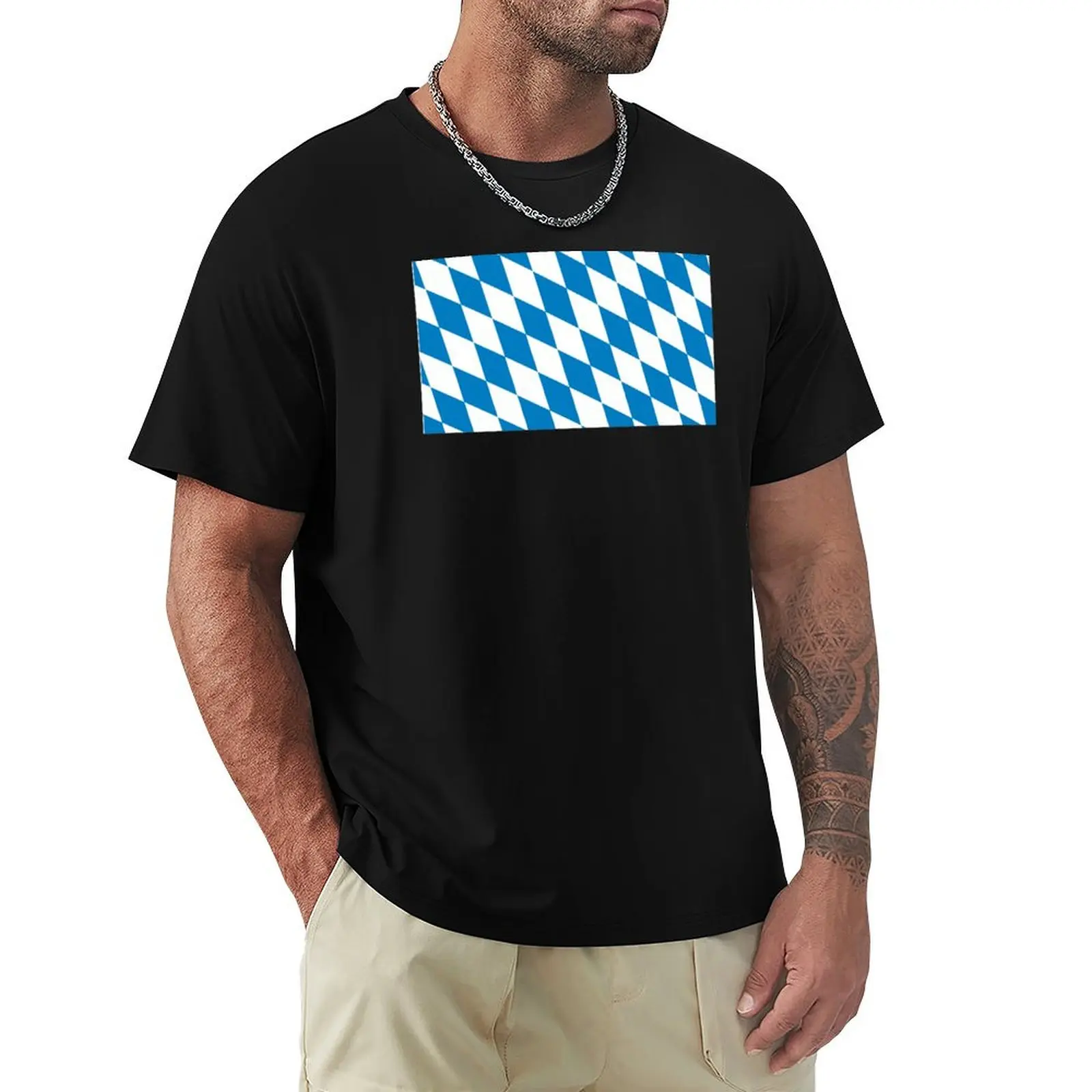 

flag of bavaria T-Shirt Vintage Style Printed Top