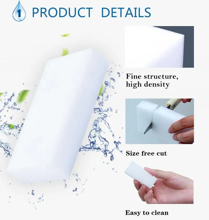 Multi-functional Wall Cleaning Sponge, Glass Sponge for Kitchen, Bathroom Cleaning, 100*60*20mm, 5, 10, 20, 30 Pcs per Lot