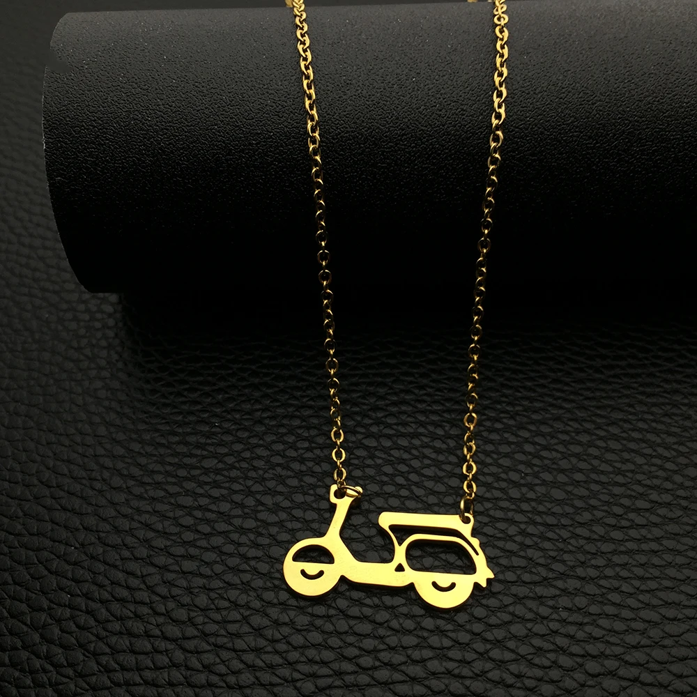 Scooter Pendant Stainless Steel Necklace New Design Charm Fashion Jewelry for Men and Women Gift YP7605