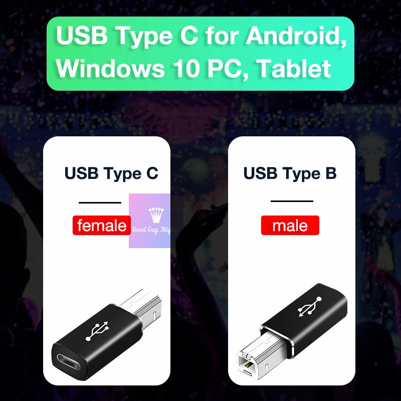 ميدي الكهربائية البيانو الإلكترونية لوحة المفاتيح طبل DAC USB C إلى USB 2.0 طابعة محول USB نوع C محول للطابعة الفاكس الماسح الضوئي