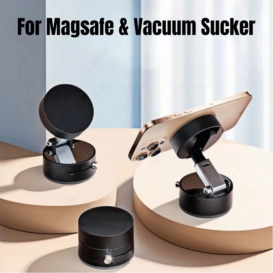 

Car Magnetic & Vacuum Sucker Phone Hoder Stand Foldable Dashboard for Magsafe iPhone 16 15 14 13 12 Pro Max Smartphone Bracket