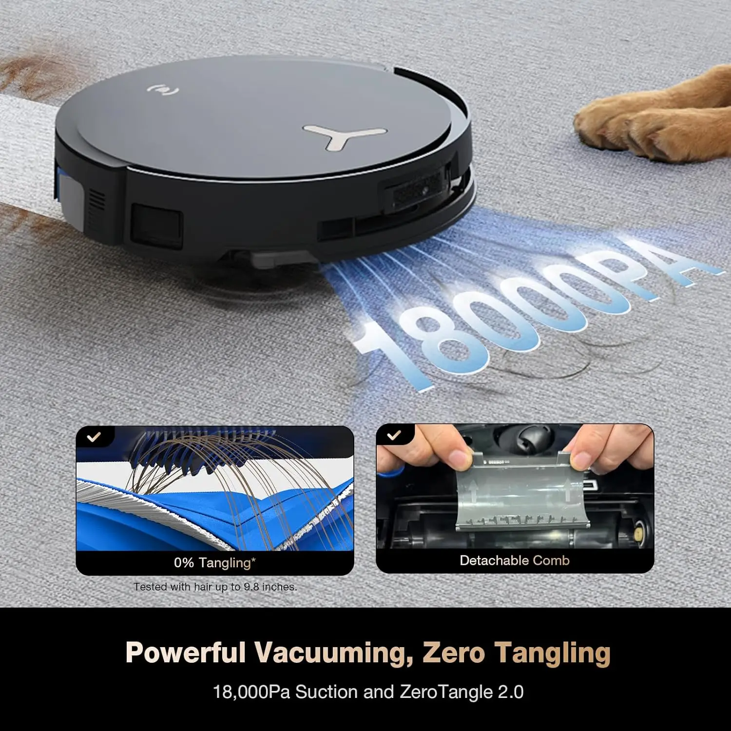 مكنسة وممسحة روبوت ECOVACS DEEBOT X8 PRO OMNI، 18000Pa، OZMO ROLLER، تنظيف فوري ذاتي الغسيل، 167 ℉   غسل ممسحة الماء الساخن،