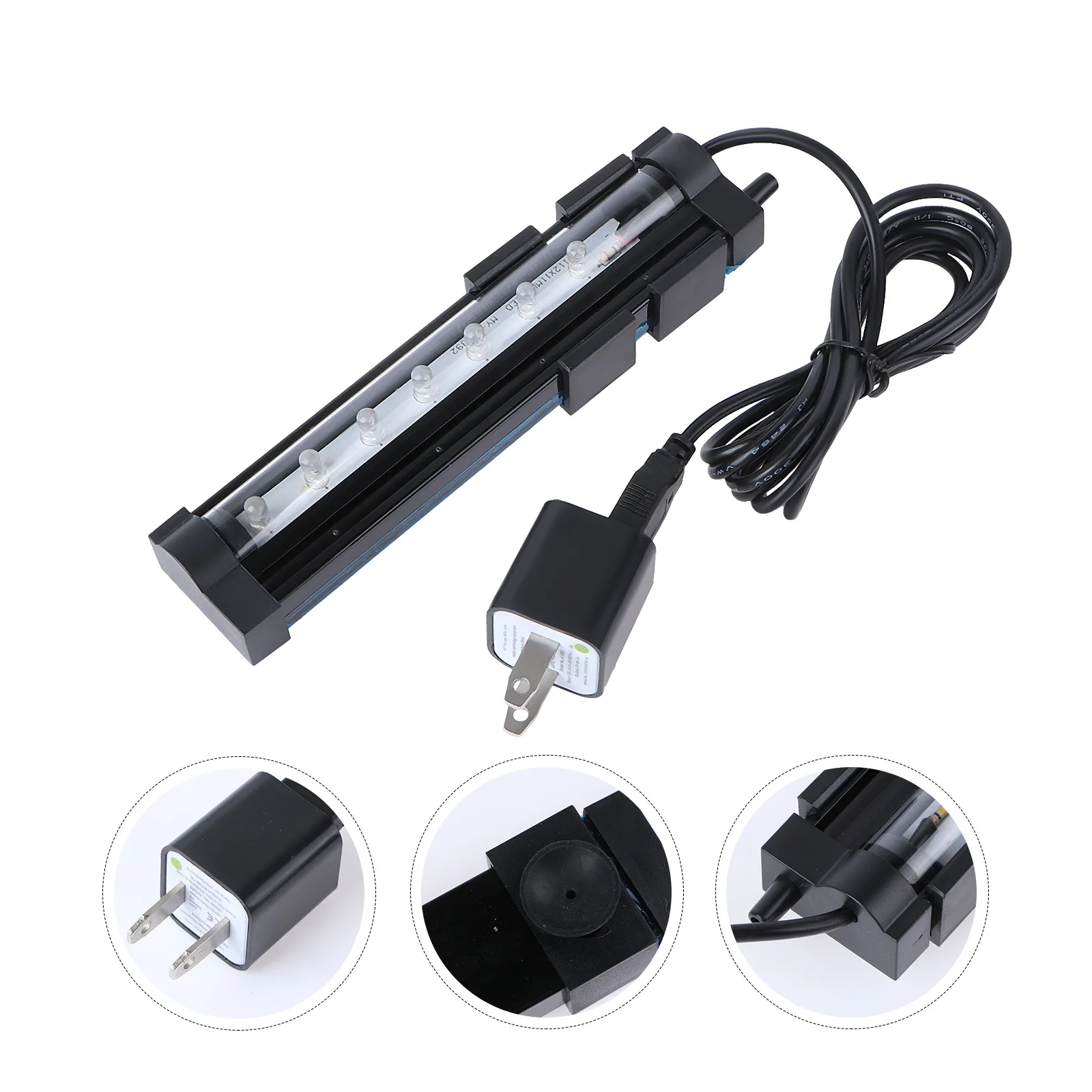 Langsam blinkende LED-Blasenlampe mit Farbwechsel, Aquariumlampe – 15, Schwarz, US-Stecker, Aquariumlicht, energiesparend