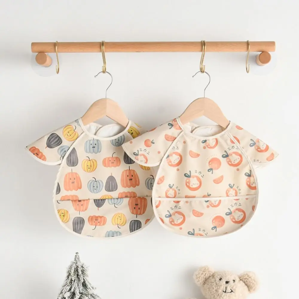 

Стильный фартук, водонепроницаемые детские нагрудники, мягкий фартук для кормления с короткими рукавами, грязезащитный нагрудник для мочалки с мультяшным принтом для малышей