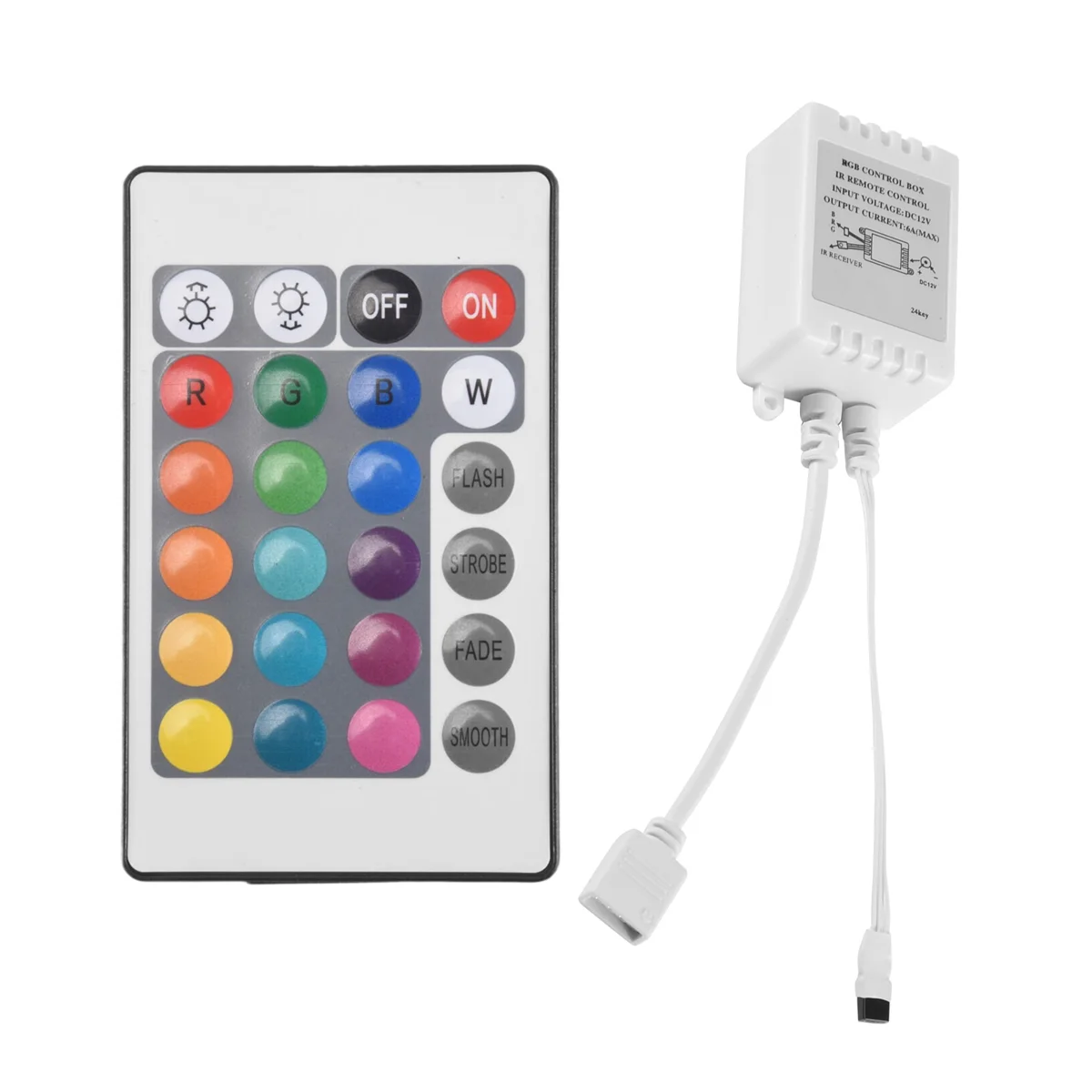 Control remoto de 24 teclas + controlador LED DC12V Caja de control RGB_BSH