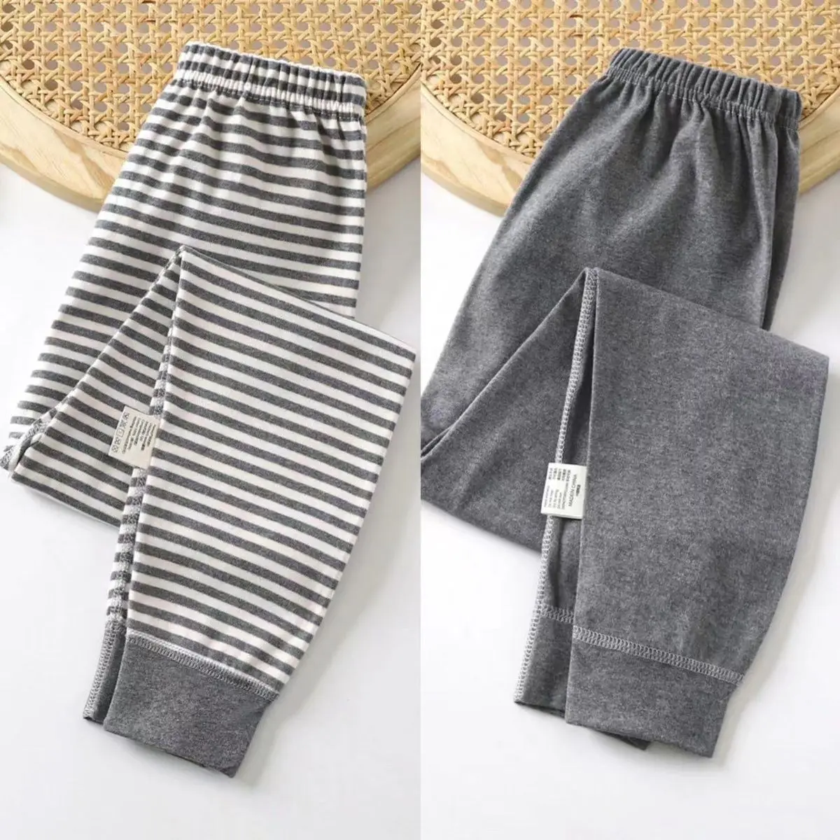 2-15 Year Old Thin Children's Home Sleeping Pants Striped Spring Autumn Cotton Pants Boys Girls Casual Pants Children's Clothing
