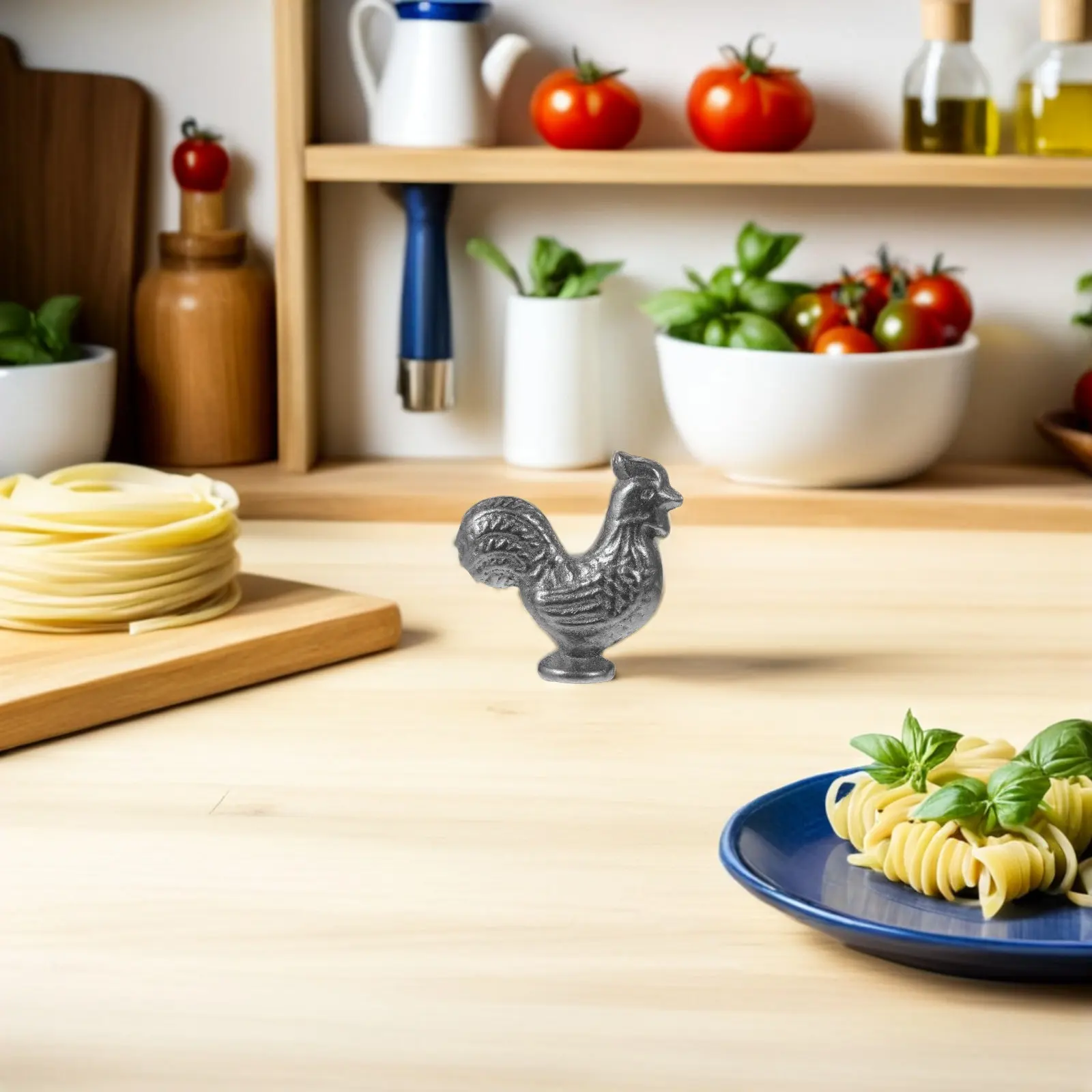 2Pcs Cast Iron Rooster Cooking Tool Black Reusable Supplement for Iron Deficiency Prevention
