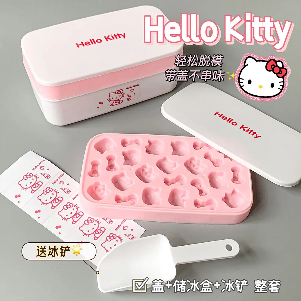 Sanrio HelloKitty cartoon cute silicone ice grid mold creative Kawaii ice making ice cream mold anime peripheral gift wholesale