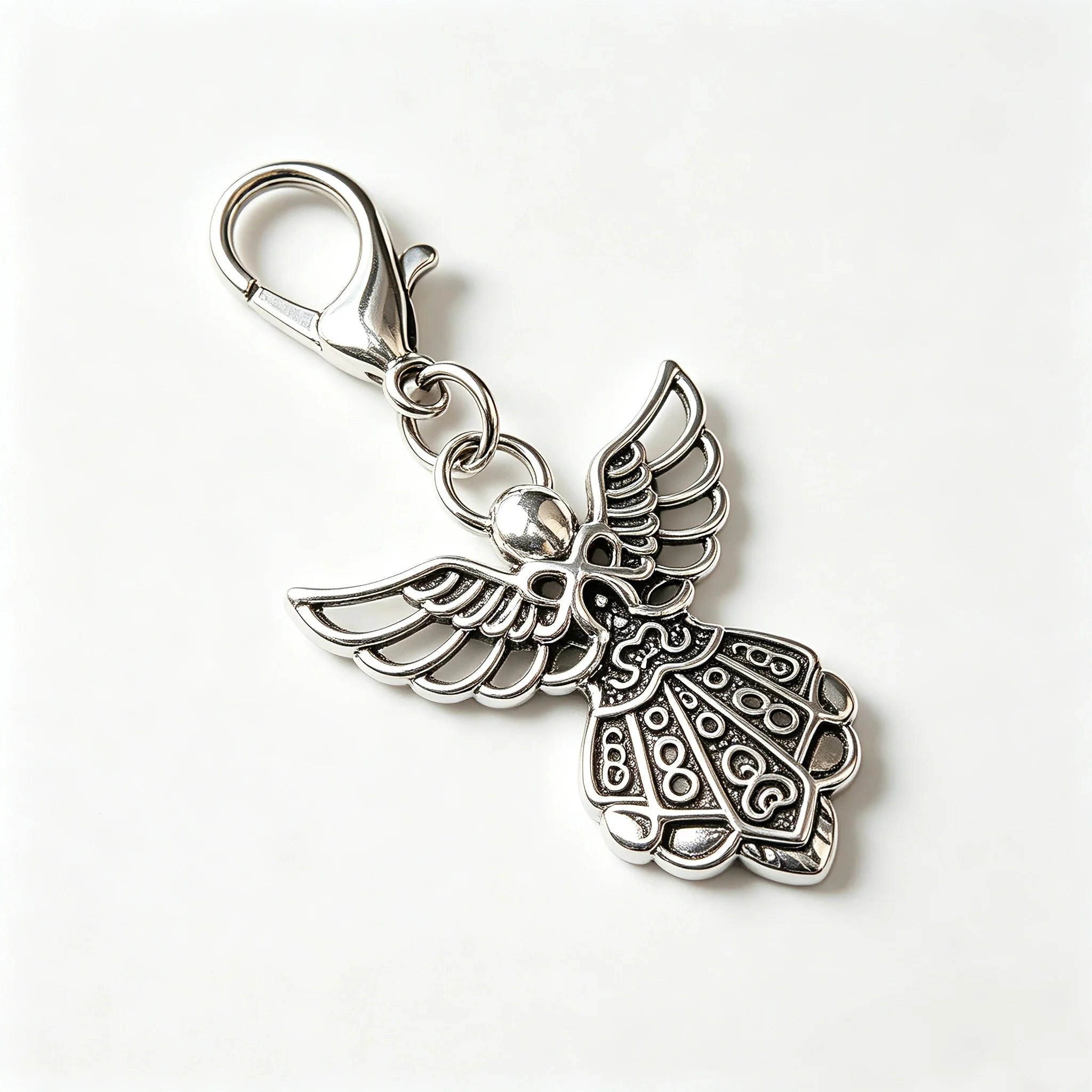 Engel-Charm-Schlüsselanhänger, Vintage, hohler Engel-Anhänger, Schlüsselring, 10 Stück, Metall-Karabinerverschluss, Schlüsselhalter für Tasche, Geldbörse, Autoschlüssel, Geschenk – Detail 3