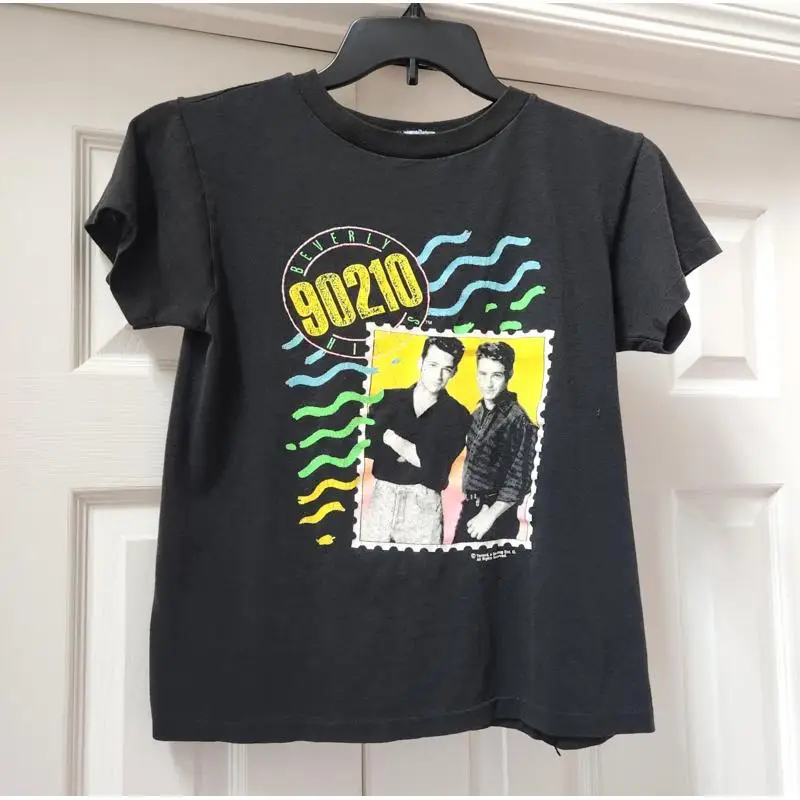 Vintage Beverly Hills 90210 Tee Top T-Shirt Brandon Dylan Stamp Women MEDIUM