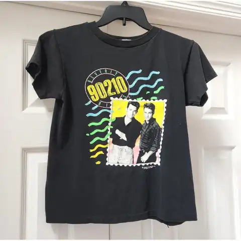 Vintage Beverly Hills 90210 Tee Top T-Shirt Brandon Dylan Stamp Women MEDIUM