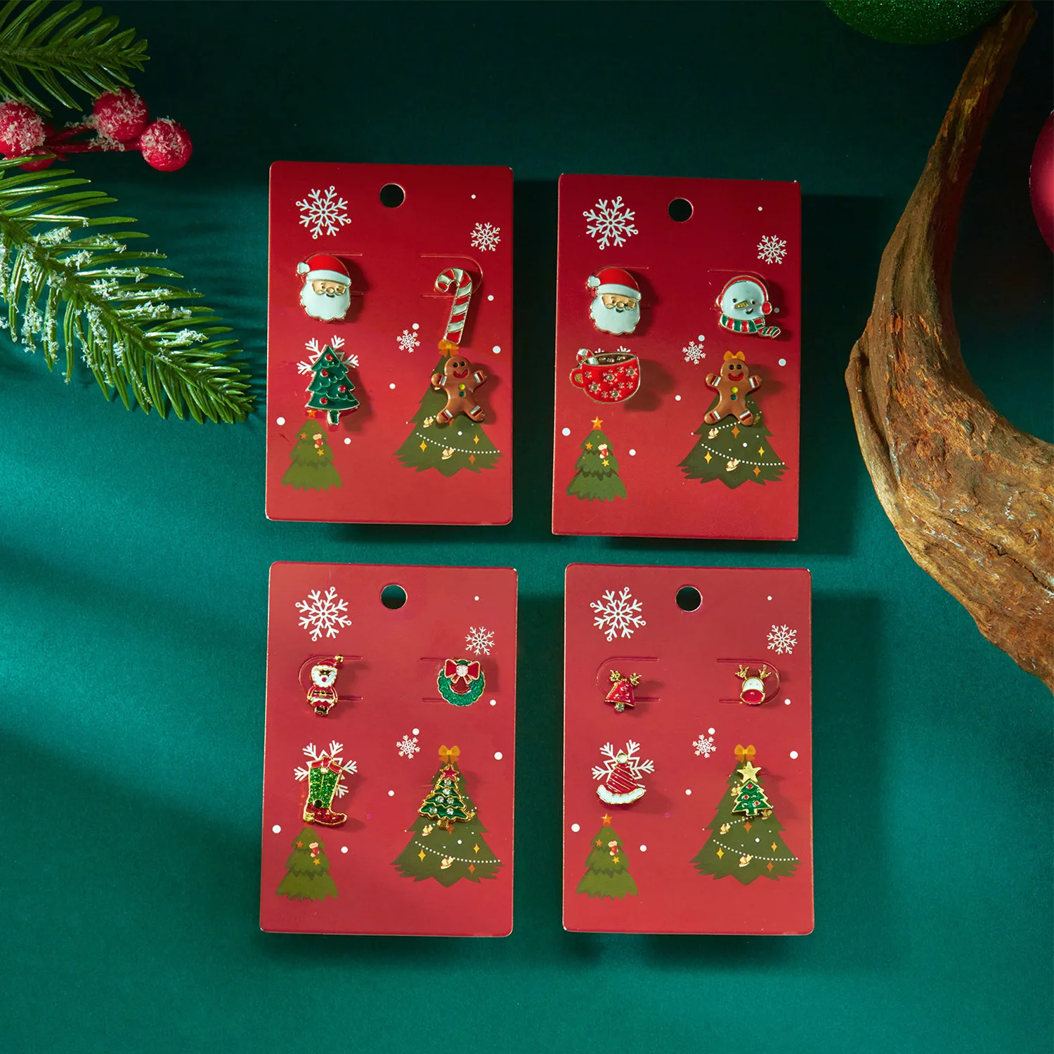 4 Teile/satz Nette Weihnachten Stud Ohrringe Für Frauen Santa Claus Elch Weihnachten Baum Lebkuchen Mann Emaille Ohrring Partei Schmuck Geschenke