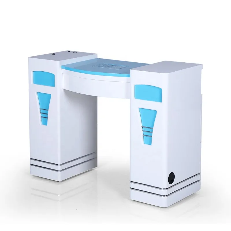 Luxury Modern Style Beauty Salon Furniture White Painting High Gloss Nail Station Manicure Table