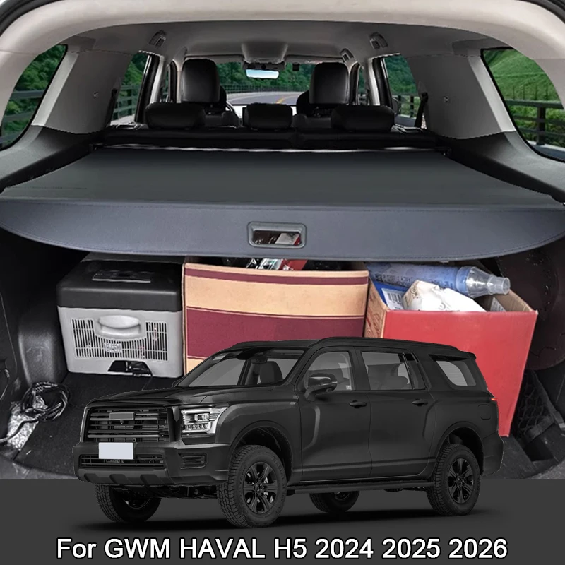 

For GWM HAVAL H5 2024 2025 2026 Car Retractable Rear Trunk Curtain Cover Organizer Privacy Security Screen Shield Shade Cargo