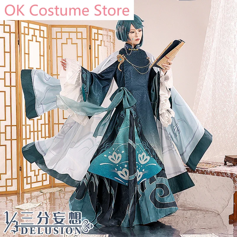 Anime! Genshin Impact XingQiu WuGeXian Game Suit Ancient Gorgeous Uniform Cosplay Costume Halloween Party Outfit Men