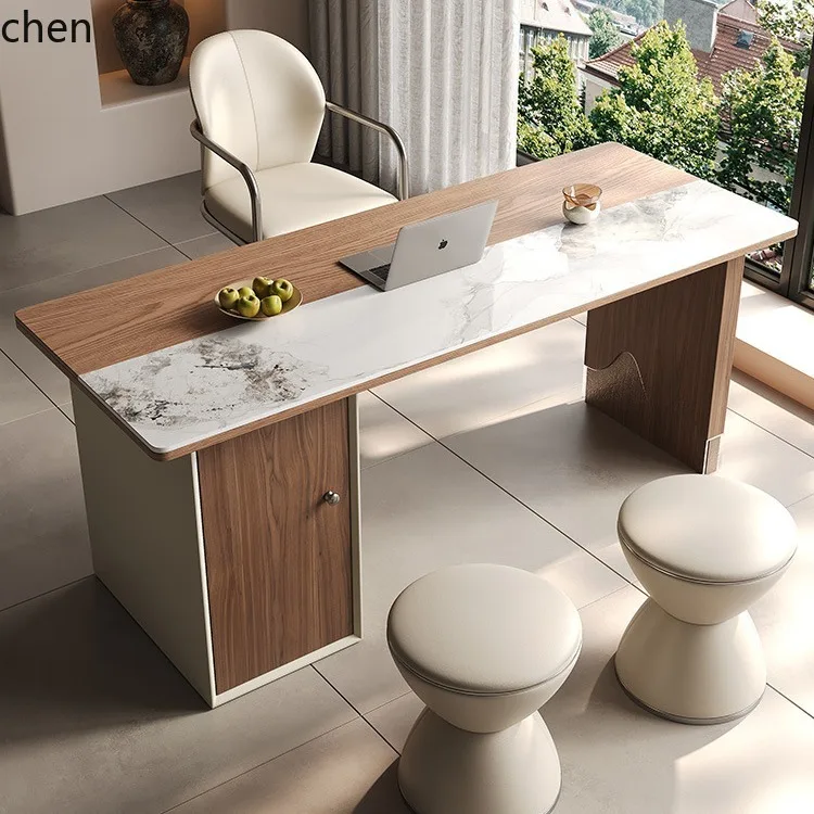YFY Solid Wood Tea Table and  Set for Home Use, New Chinese Style Tea Drinking,  Living Room, Home Office, Rock Board Kung Fu