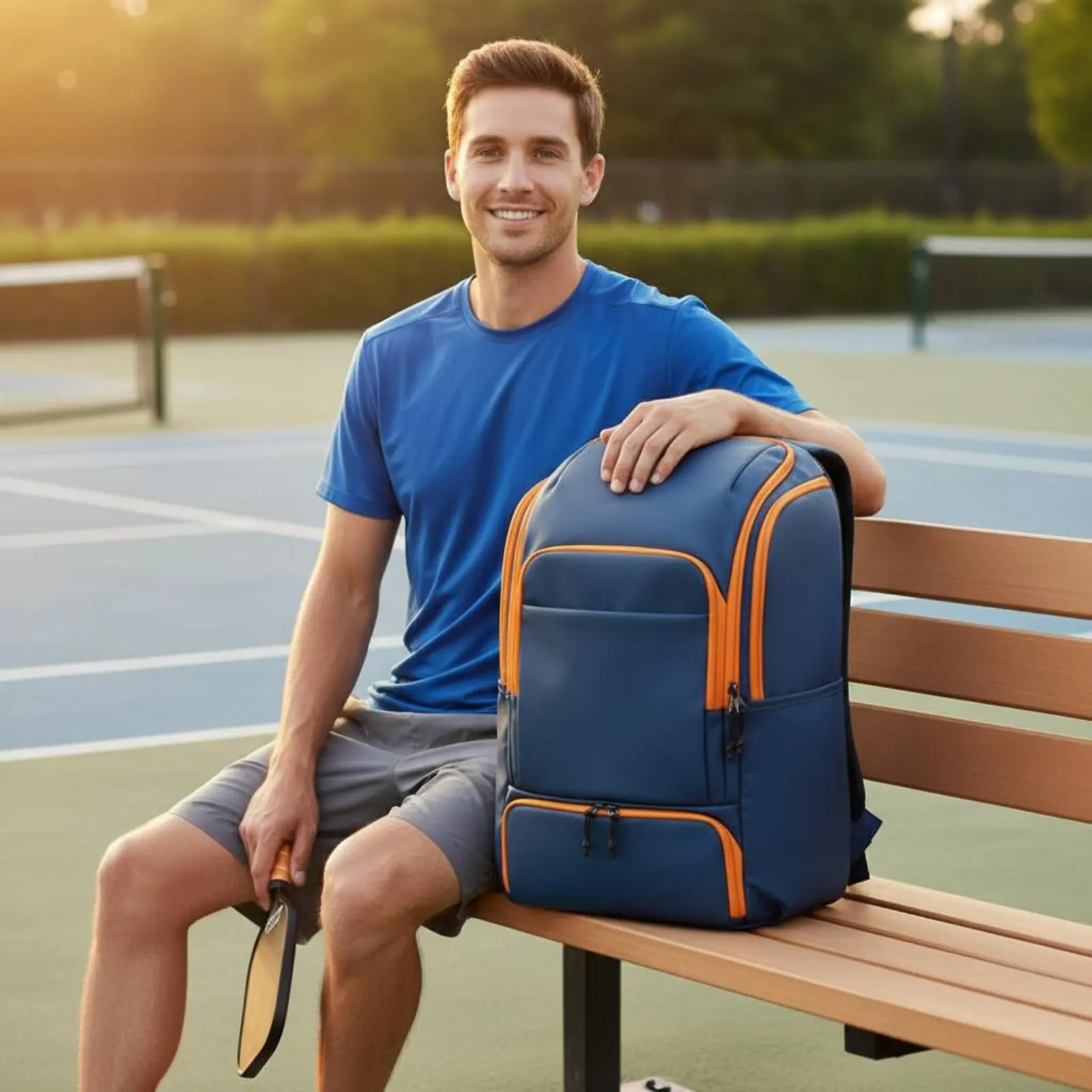 

Сумка для ракеток через плечо, многофункциональная большая сумка для ракеток, вместительная спортивная сумка-тоут, водонепроницаемая, со встроенным крючком для крепления к ограждению, для спортзала