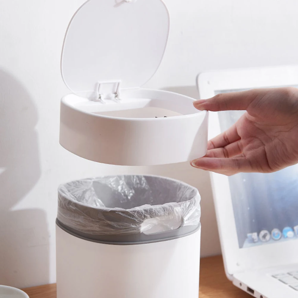 

Mini Desktop Trash Can Small Compact Desktop Garbage Container Easy to Clean Countertop Trash Bin Simple Decoration Tabletop