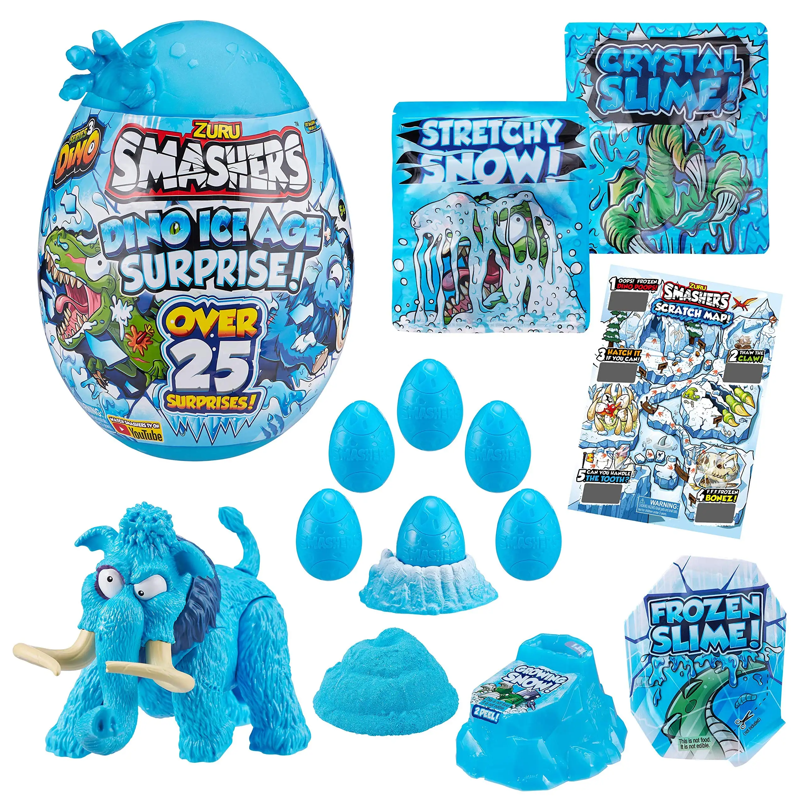 Zuru Smashers Dino Ice Age Surprise Large Egg T-Rex Pterodactyl Mammoth Action Figure Treasure Hunt Boy Toy Collection Nice Gift