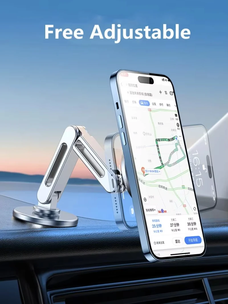 Magnetyczny uchwyt samochodowy na telefon Stojak Magnetyczny uchwyt samochodowy na smartfon GPS Mobilny uchwyt na telefon komórkowy w uchwycie samochodowym dla iPhone 15 Samsung Xiaomi — zdjęcie produktu 4
