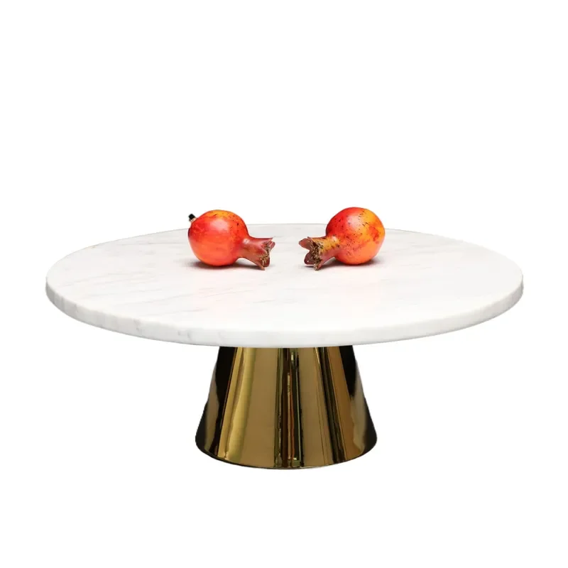 Nordic Marble Metal Tray Fruit Plate Ornament for Model Room TV Cabinet Bedroom Study Living Room Desktop Jewelry Display