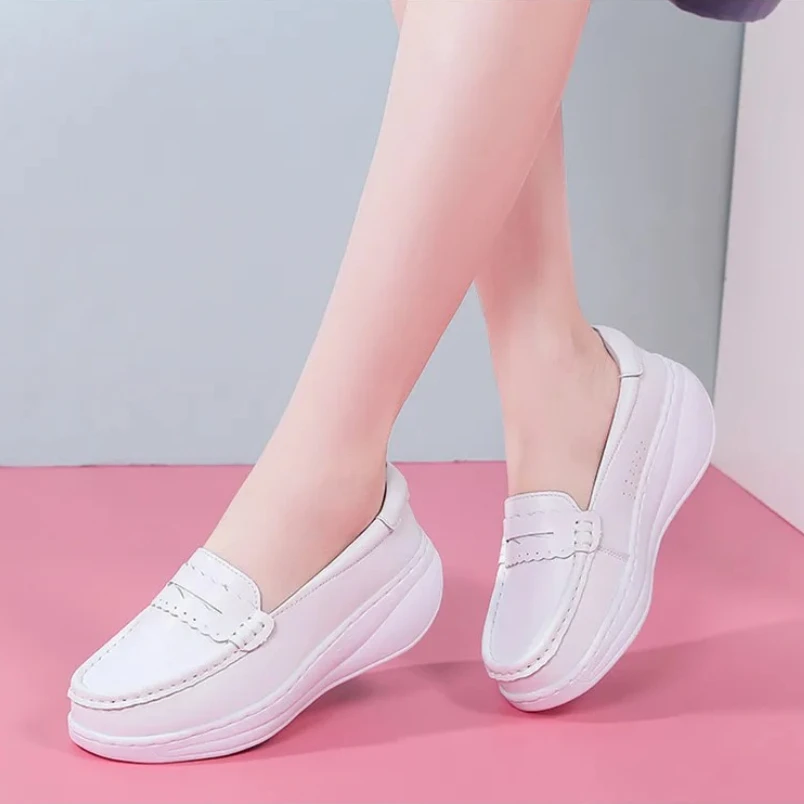 2025 White Pink Nurses Sneakers Slip On Women Shoes Lightweight Female Casual Shoe Comfortable Ladies Walking Tennis Big Size view 6