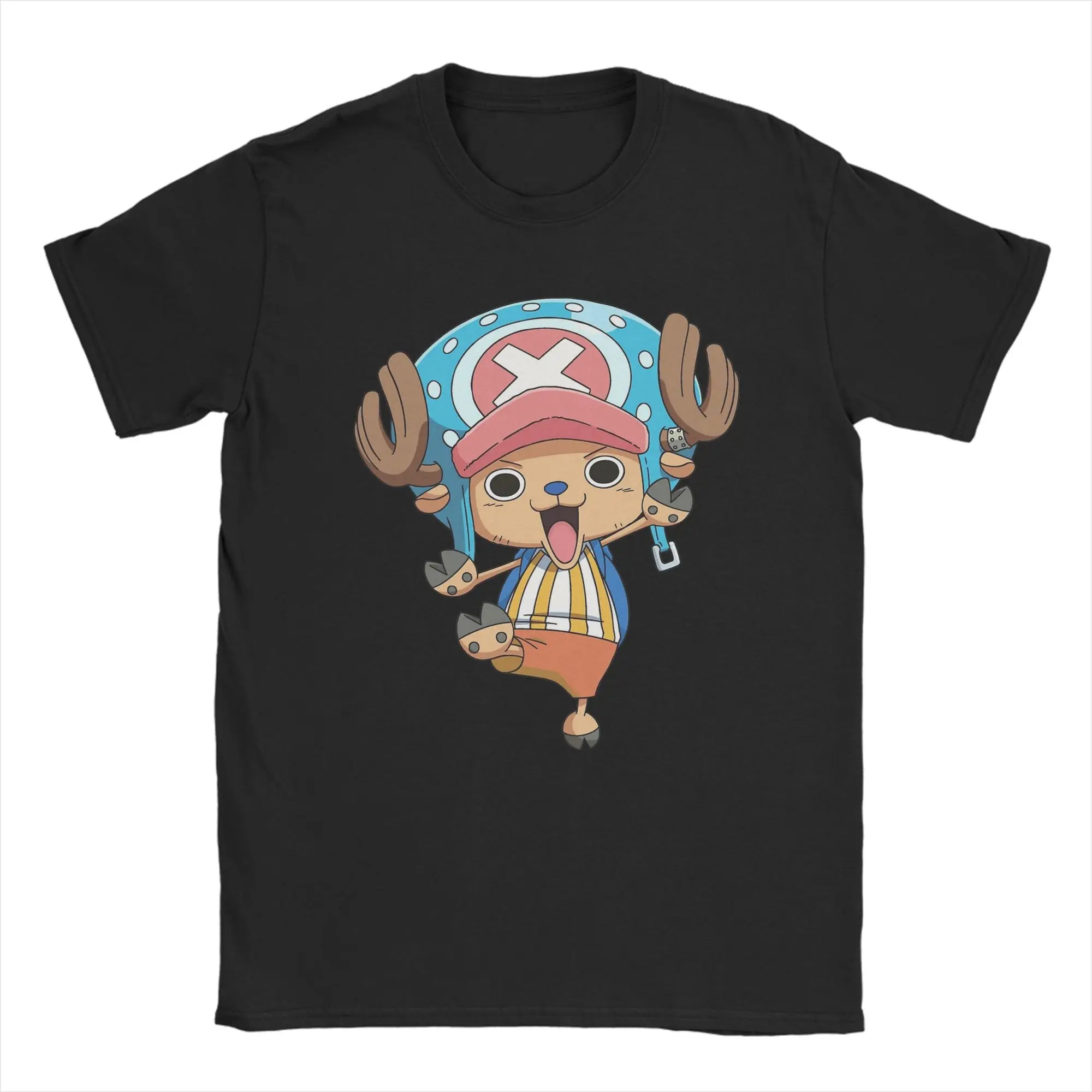 Men T-Shirt Tony Tony Chopper Ones Pieces Funny 100% Cotton Tees Short Sleeve  T Shirts Crewneck Tops Gift Idea