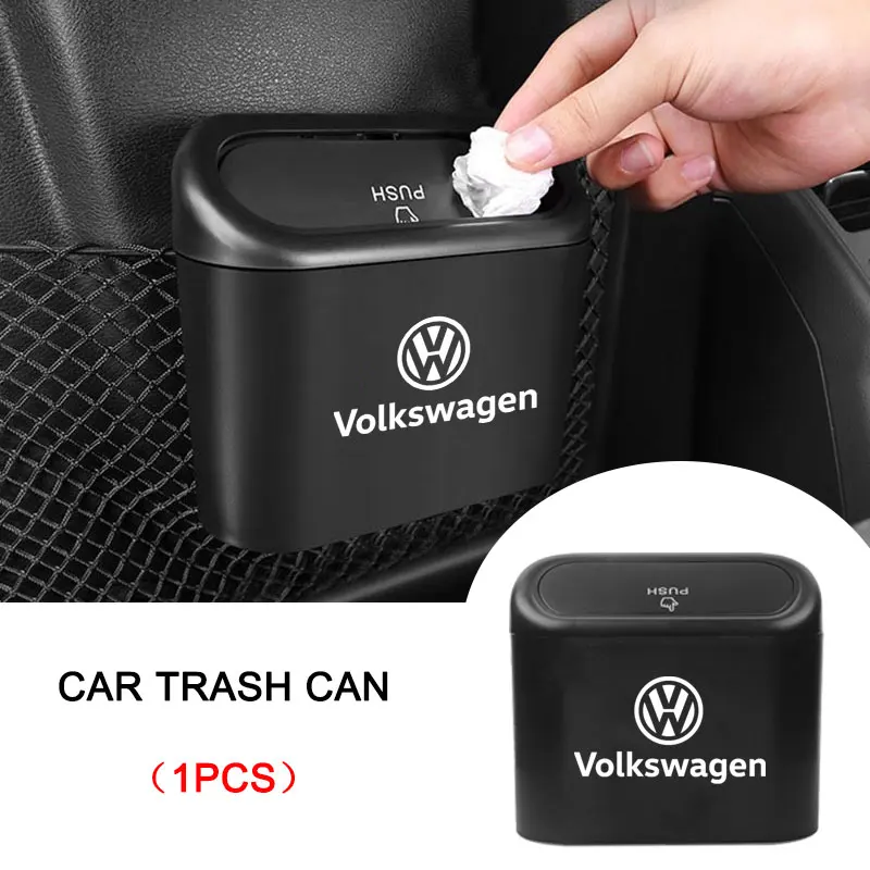 Car Goods Storage Case Trash Bin Push Can Tray Dustbin Garbage Box For Volkswagen CC Golf 4 6 7 Tiguan Passat B5 B6 Jetta Polo