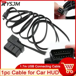 Car OBD Hardwire Kit 1.7m OBD II OBD 2 7 8 16 Pin Cable For Car HUD Head Up Display OBD2 Diagnostic Adaptor Wire