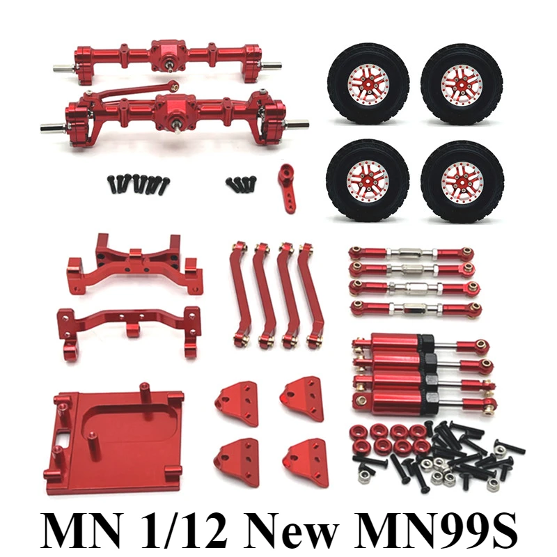 

MN 1/12 New MN99S RC Remote Control Car Parts Metal Upgrade Door Bridge Wheel Hub Large Kit Package