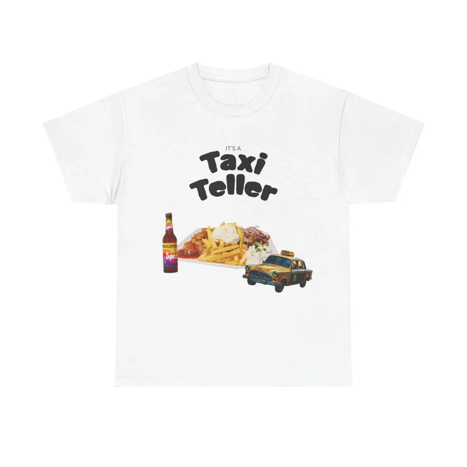 Taxi Teller T Shirt Funny Snack for Men and Dads Kebab Fries Joke Foodie Street Food Currywurst Gyros vintage Washed