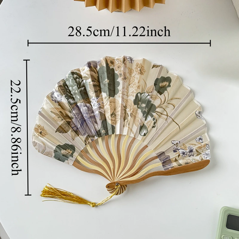 Chinesischer japanischer Seidenfächer, Faltfächer, Hochzeitsfächer, Kunstgeschenke, Tanz-Handfächer, Vintage-Bambus, faltbar, handgehaltene Blumenfächer