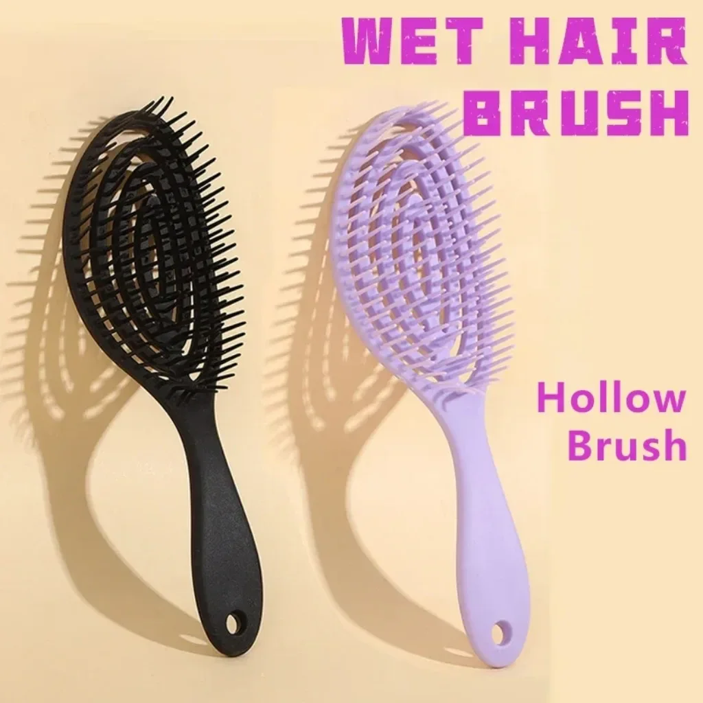 Massage Hair Comb Salon Wet Hair Brush Women Hairdressing Styling Hair Tools Anti Detangling HairBrush Wet Dry Dual Purpose Comb