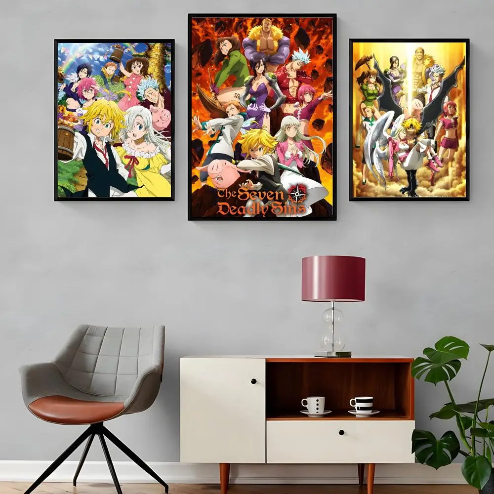 The Seven Deadly Sins Anime Classic Anime Painting Calligraphy Canvas Poster: Crease Free Waterproof All Space Wall Decor