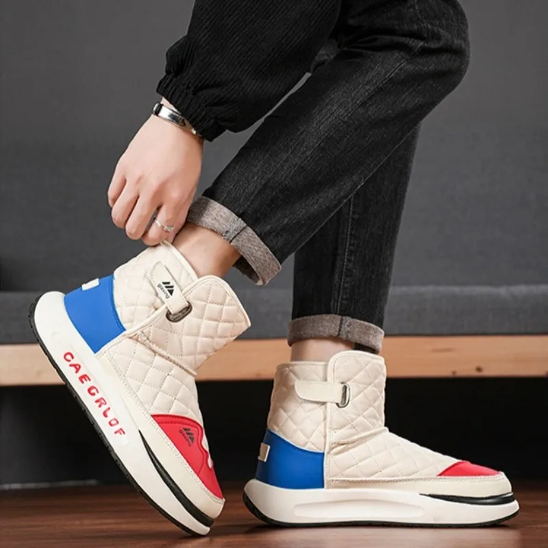 

Men's Warm Snow Boots Thick Sole Faux Fur Lined Ankle Boots Winter Outdoor Non-slip Comfortable Short Boots zapatos de hombre