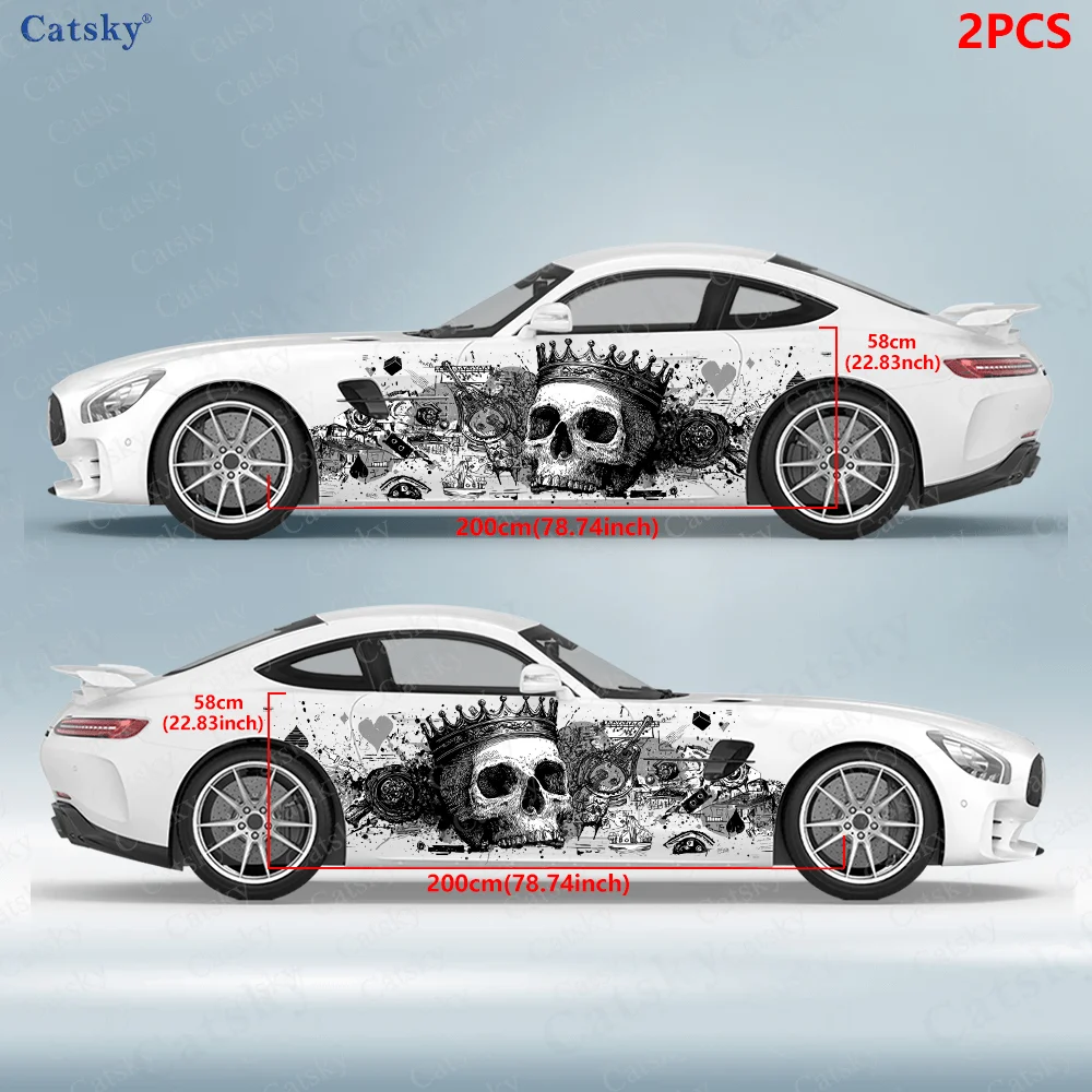 Corona cráneo rosa salpicaduras coche vinilo envolturas calcomanía autoadhesiva PVC pegatina adecuada para camiones SUV decoración Auto accesorios regalo