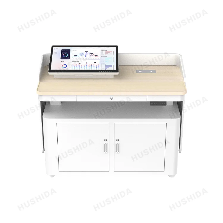 HUSHIDA 23,8 Polegadas Tela Sensível Ao Toque Moderno Multimídia Eletrônico Aço Equipamento Educacional Pódio para Escola e Grande Conferência