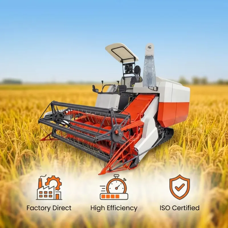 Light Crawler Rice Combine Harvester Narrow Field Passable Low Ground Pressure Diesel Farm Paddy Harvest Threshing Storage