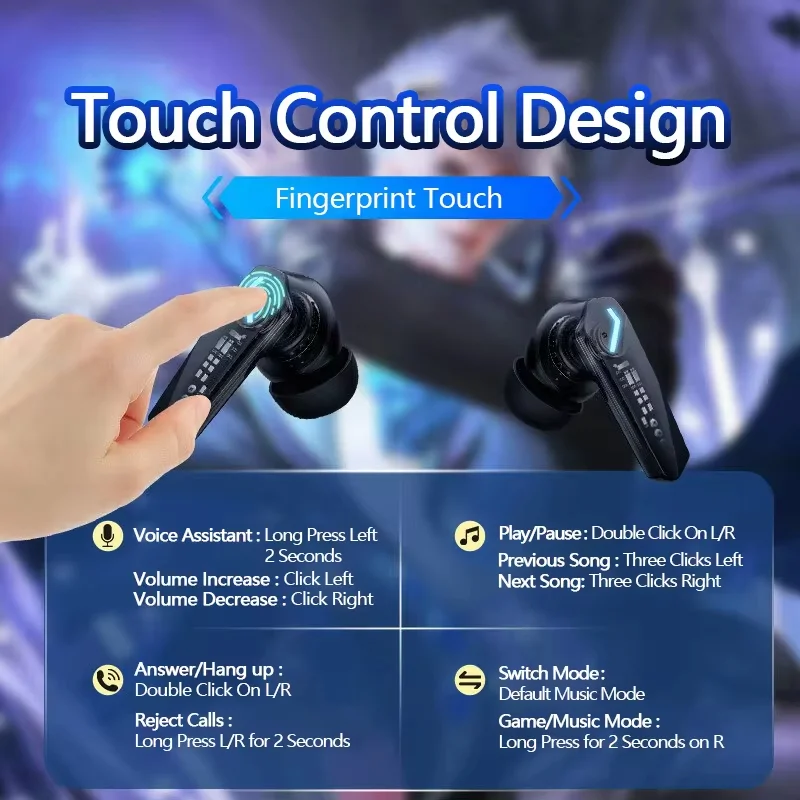 Choice Lenovo GM2 Pro TWS Wireless Bluetooth Headset Touch Control Mic Earbuds Headphones Noise Cancelling Air Pro Earphones image 6