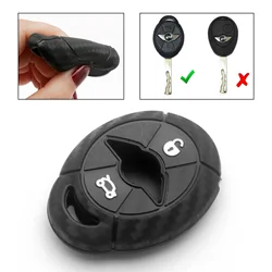 Soft Silicone Car Carbon Fiber Black Key Fob Shell Cover Case Holder For MINI Cooper MK1 R50 R52 R53 2002 2003 2004 2005 2006