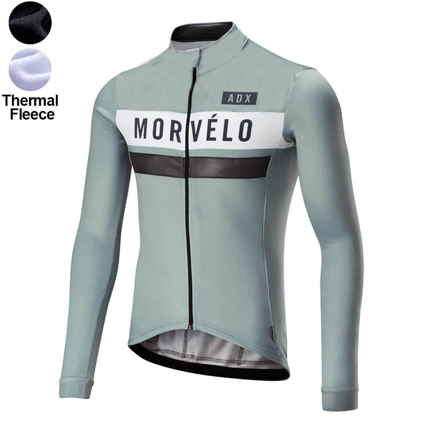 Camisa Masculina de Ciclismo de Velo Térmico Morvelo, Jaqueta Manga Longa, Roupa de Inverno MTB Maillot, 2023