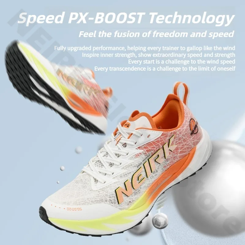 NEIRK الرجال والنساء لوحة الكربون وسادة هوائية الاحذية تنفس خفيفة الوزن ماراثون رياضية عدم الانزلاق أحذية رياضية مرنة