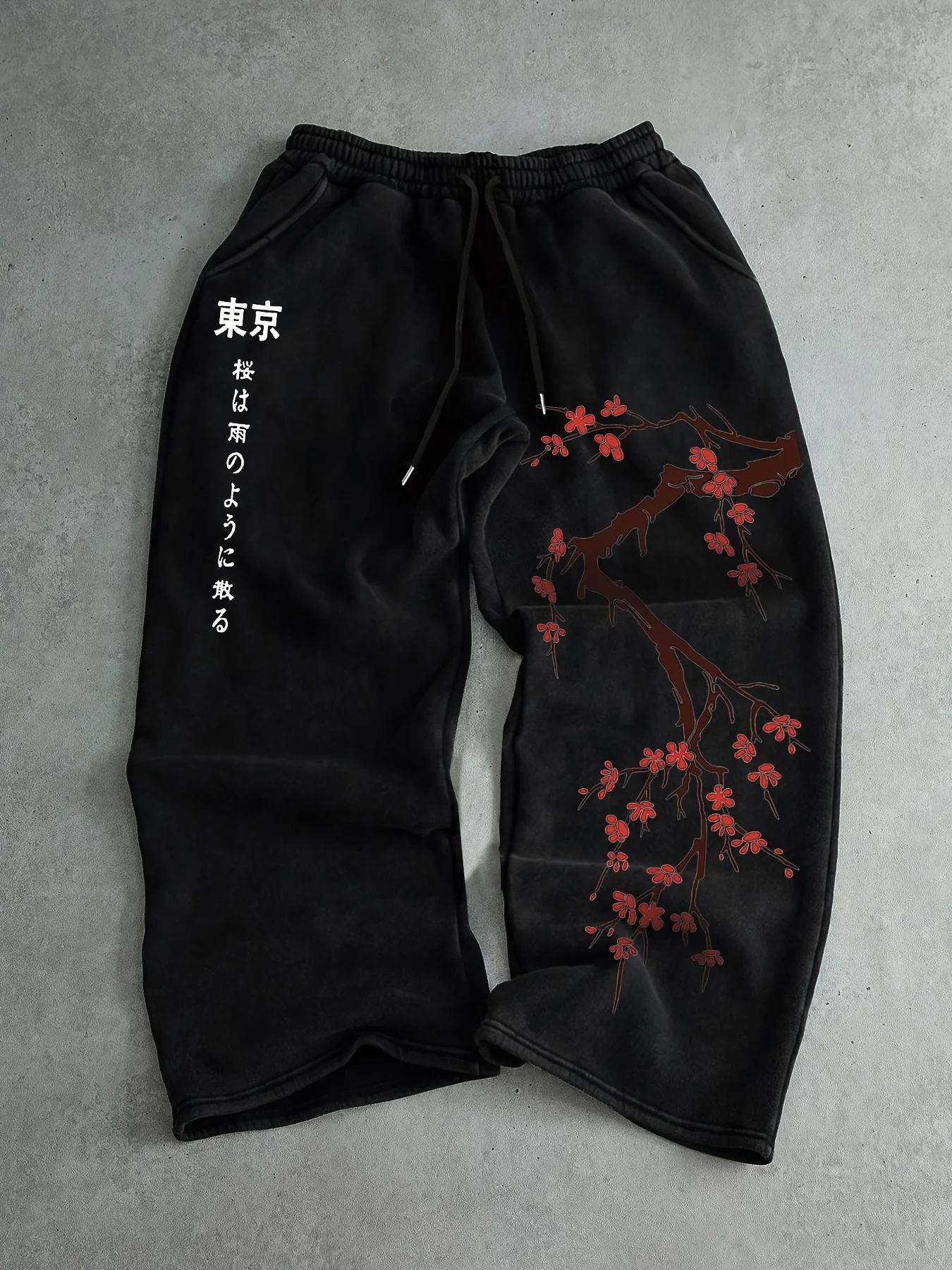 Men's Casual Loose Jogging Pants, Tokyo Cherry Blossom Pattern Printed Sweatpants, Comfortable All Year Round, Daily Wear