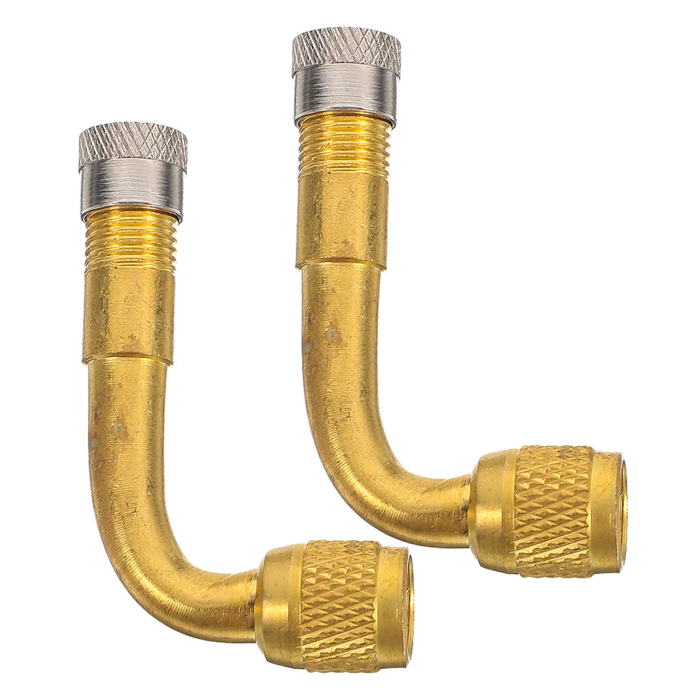 2 قطعة النحاس 90 درجة صمام الإطارات تمديد محول الثقيلة العالمي صمام الجذعية موسع للسيارات الدراجات النارية الدراجات