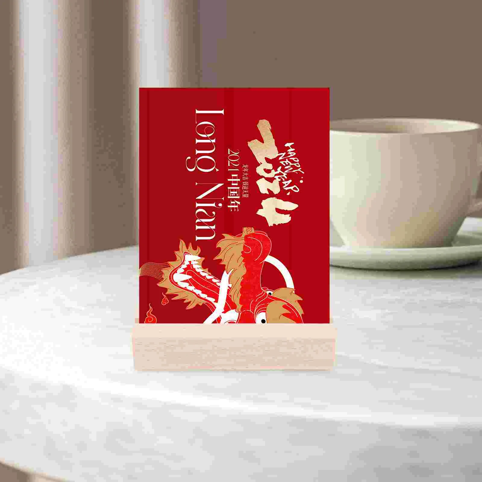 Base de madera para fotos, soportes de fotos con calendario abatible de pie 2025, soporte de exhibición, 4 Uds.