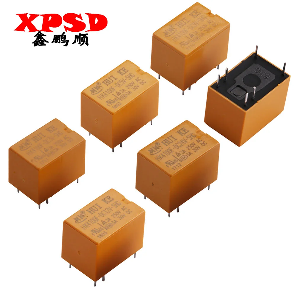 10PCS Signal Relay HK4100F-DC3V-SHG HK4100F-DC5V-SHG 6pin 3A 3V/5V/9V/12V/24V HK4100F-DC12V-SHG HK4100F-DC24V-SHG Relays Relais